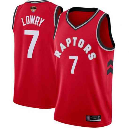Raptors 7 Kyle Lowry Red 2019 Finals Bound Basketball Swingman Icon Edition Jersey